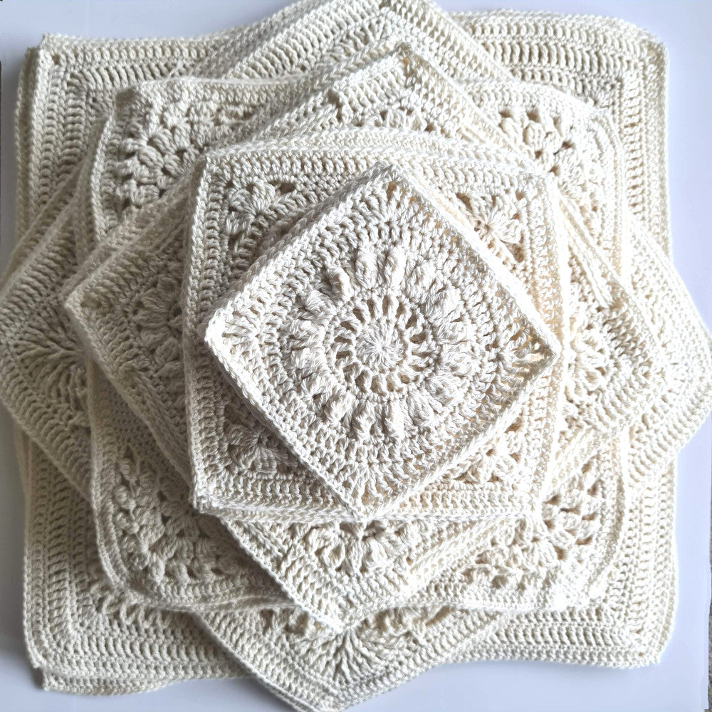 Cream squares from Granny Square Patchwork Book by Shelley Husband