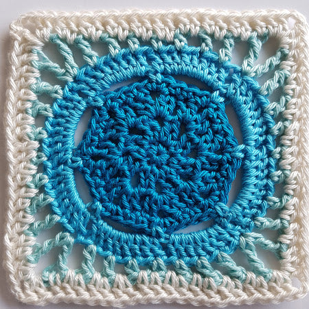 Biscay in four colours, cream, pale blue, bright blue and mid blue by Shelley Husband