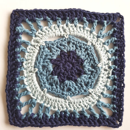 Biscay in three colours, purple, pale blue and cream by Shelley Husband