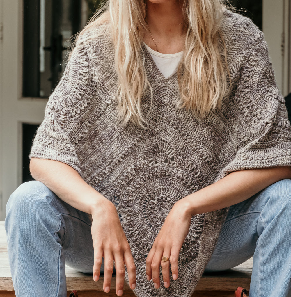 Panache Poncho from Granny Square Patchwork Book by Shelley Husband