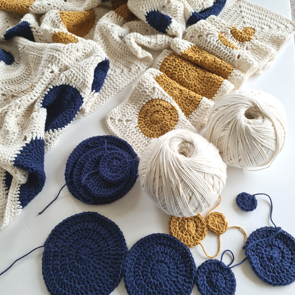 Work in progress photo of Dotty Spotty Blanket