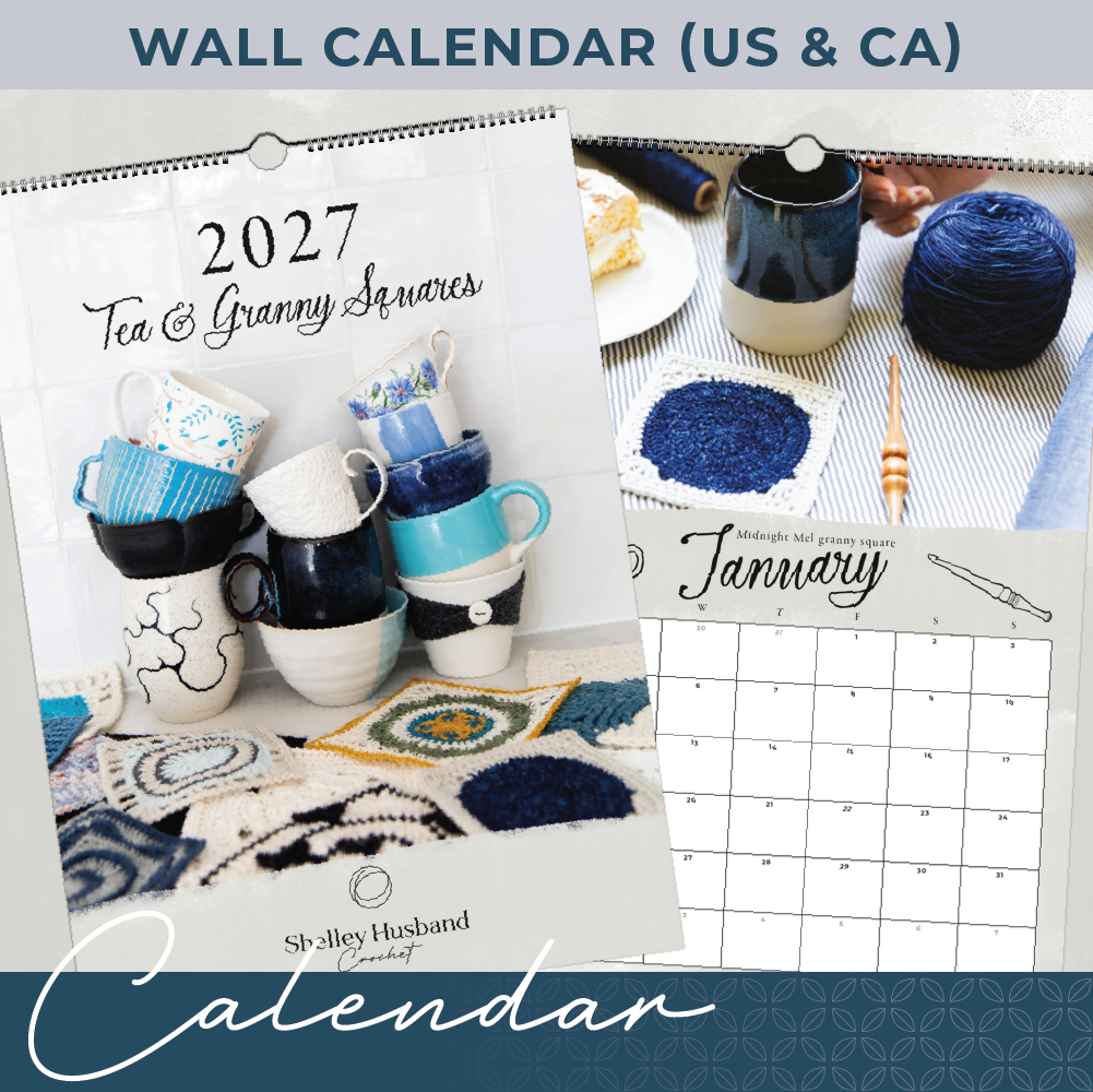 Tea and Granny Squares 2027 Calendar - US/CA