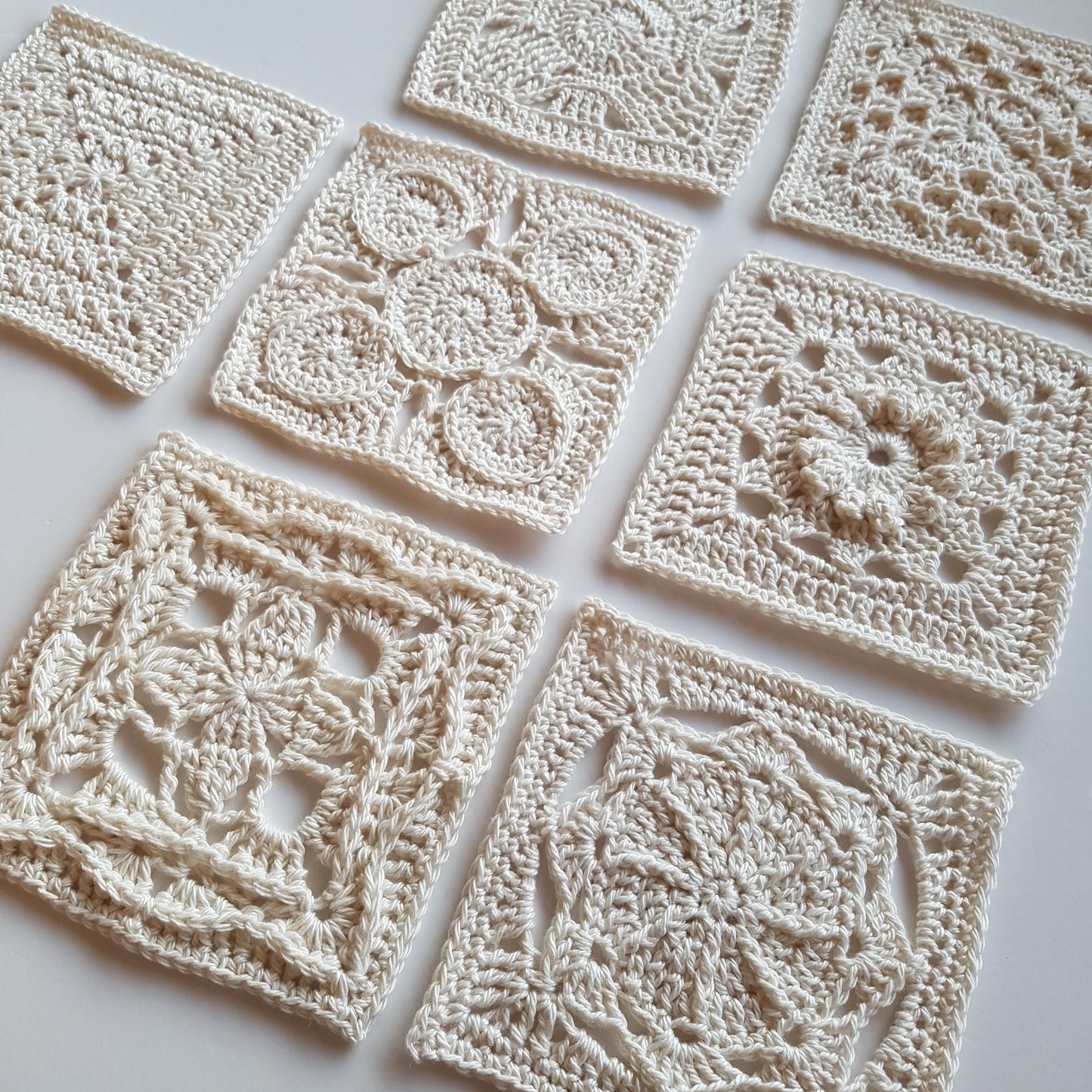Cream granny squares from Granny Square Flair by Shelley Husband