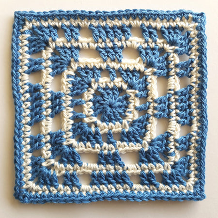 Banda pattern in two colours, blue and cream by Shelley Husband