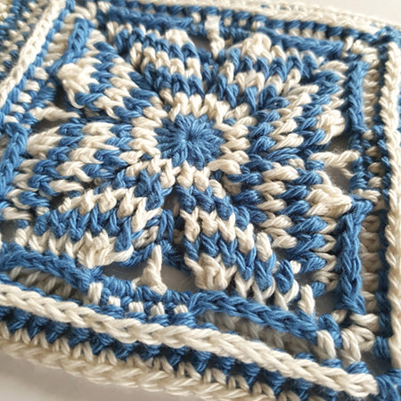 Bellinghausen pattern in two colours blue and cream by Shelley Husband