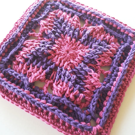 Bellinghausen pattern in two colours pink and purple by Shelley Husband
