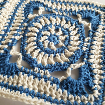 Close up of Ceram in two colours, blue and cream by Shelley Husband