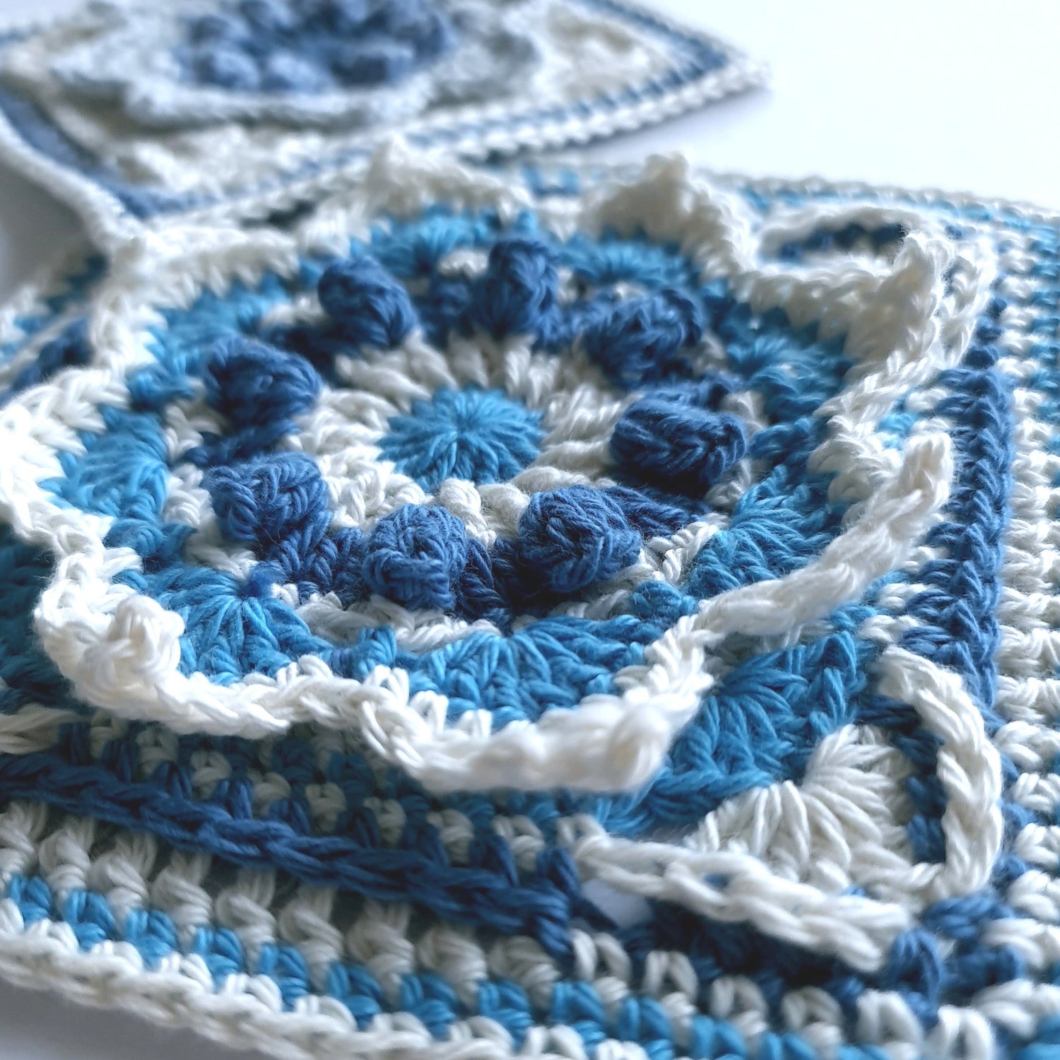 Close up of Charlene granny square crochet pattern by Shelley Husband
