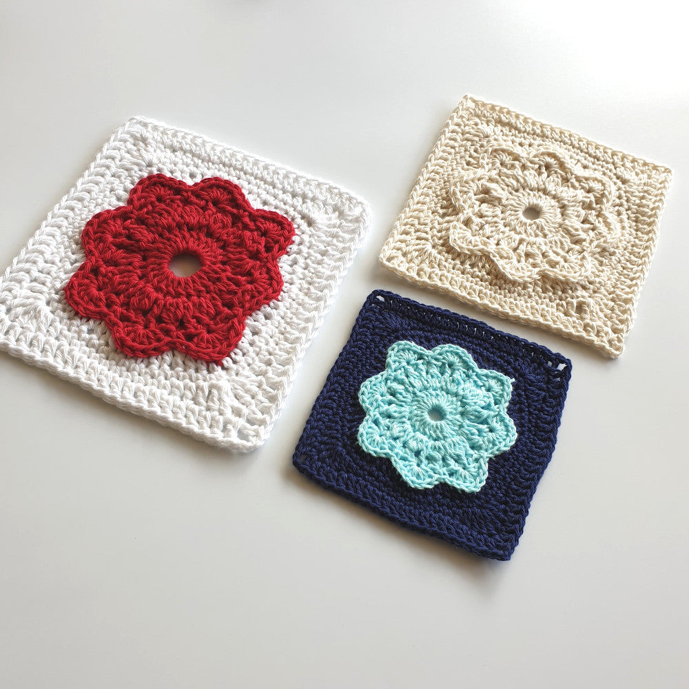 Granny squares from Manderley Crochet Blanket Taster Pattern by Shelley Husband