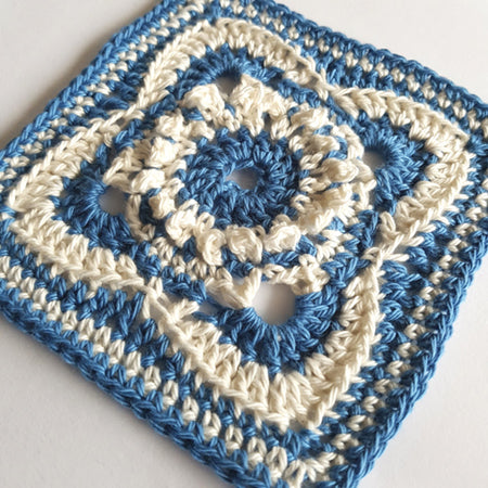 Flores in two colours, blue and cream by Shelley Husband