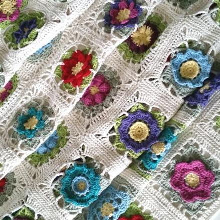 Flowers Abound by Shelley Husband rumple sampler blanket