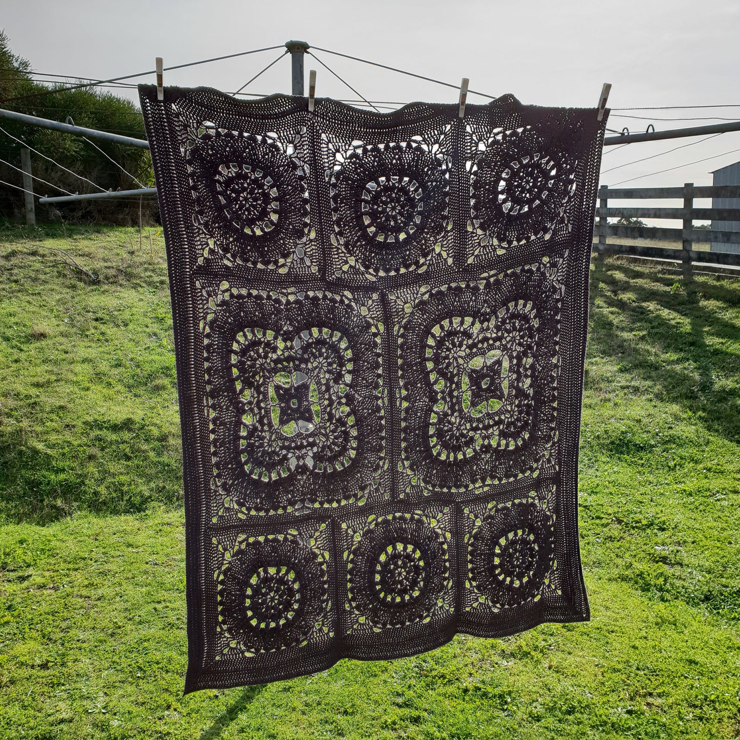 Giantess Blanket Pattern by Shelley Husband on clothes line