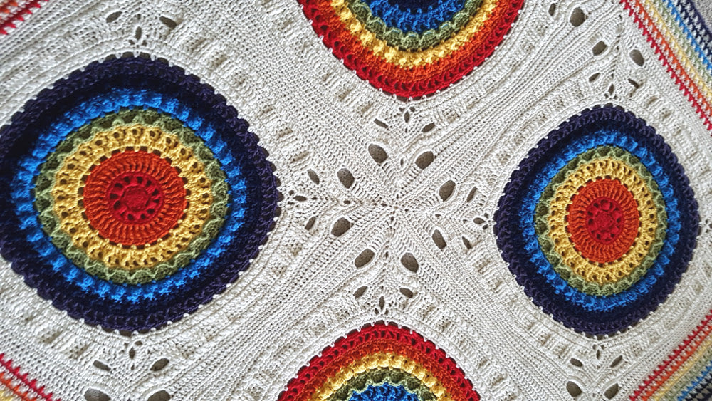 Close up of Kaboom Crochet Blanket Pattern by Shelley Husband