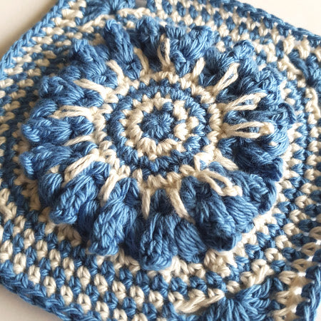 Okhotsk in two colours, blue and cream by Shelley Husband
