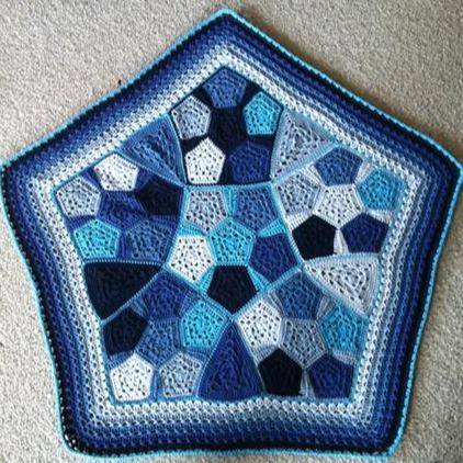 Blue Pentagranny Baby Blanket by Shelley Husband