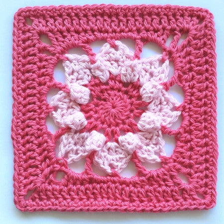Pink Pinkie granny square pattern by Shelley Husband