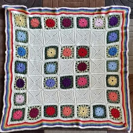 Colourful Posies and Pickets Blanket Pattern by Shelley Husband