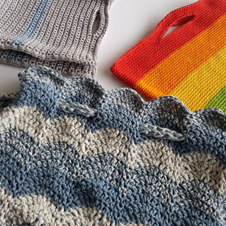 Close up of Swell, Spectrum and Slipstream bags from theProject Bags Bundle by Shelley Husband