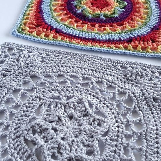 Two granny squares of Sydney Granny Square Pattern by Shelley Husband