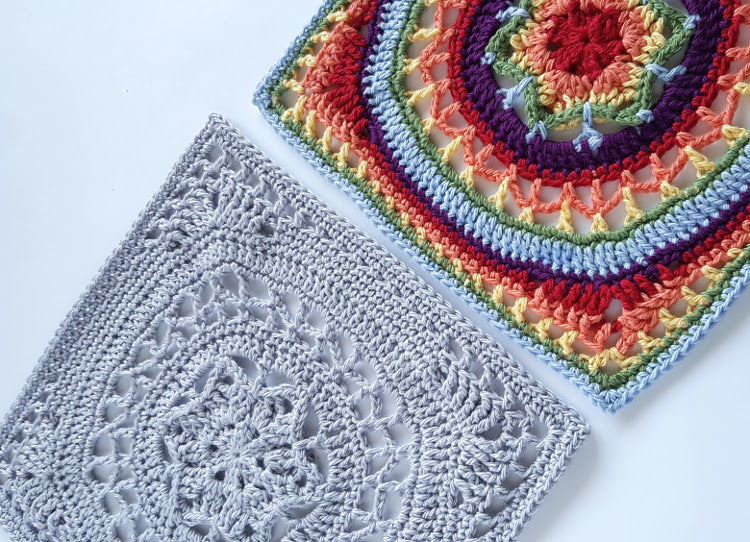 Two granny squares of Sydney Granny Square Pattern by Shelley Husband