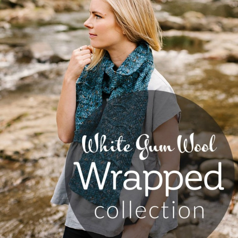"White Gum Wool Wrapped Collection" Hillocks scarf by Shelley Husband