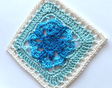Caspian in four colours, cream, pale blue, bright blue and mid blue by Shelley Husband