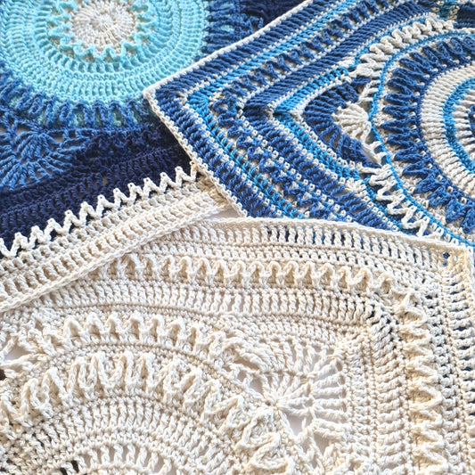 Three Hope large granny squares by Shelley Husband