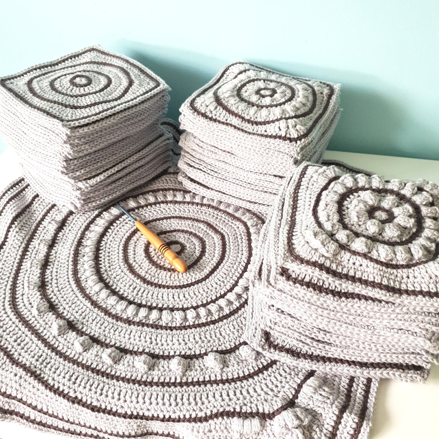 Different sized granny squares from Beneath the Surface by Shelley Husband