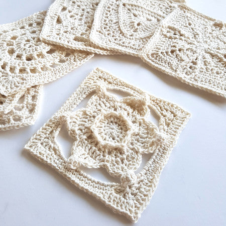 Cream granny squares from Granny Square Flair by Shelley Husband