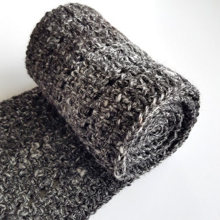 Rolled up Salt and Pepper Scarf by Shelley Husband