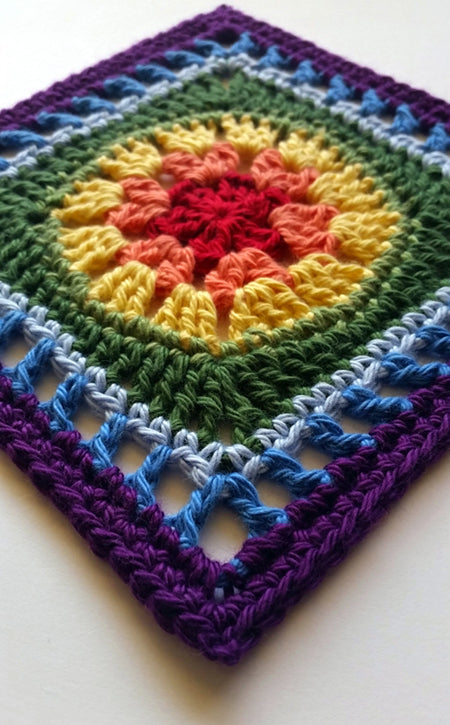 Rainbow Sharing is Caring Granny Square Pattern by Shelley Husband